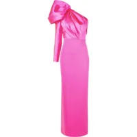 solace london robe longue lexi à design à une épaule - rose