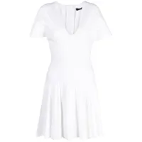 balmain robe courte à design plissé - blanc
