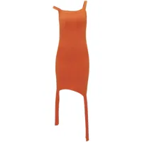 jw anderson robe courte en maille à design patchwork - orange