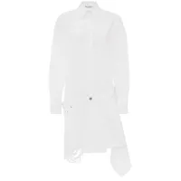 jw anderson robe-chemise asymétrique à effet usé - blanc