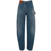 jw anderson jean ample oversize à design torsadé - bleu
