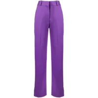 victoria beckham pantalon droit à taille haute - violet