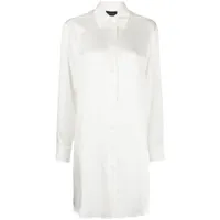 cynthia rowley robe-chemise en soie - blanc