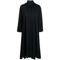 goen.j robe-chemise en daim artificiel à ourlet asymétrique - noir
