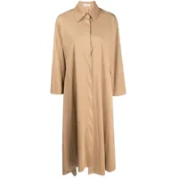 goen.j robe-chemise en daim artificiel à ourlet asymétrique - marron
