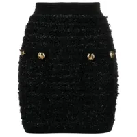 balmain minijupe en tweed à coupe ajustée - noir