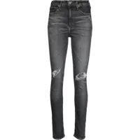calvin klein jeans jean taille haute à effet usé - gris