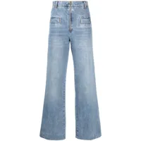 sandro jean ample à taille haute - bleu