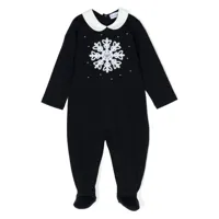 emporio armani kids pyjama en coton à broderies - noir