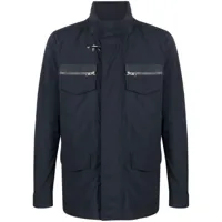 fay veste zippée à design multi-poches - bleu