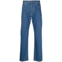moschino jean droit à patch logo - bleu