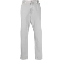moschino pantalon droit à logo brodé - gris