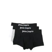 palm angels lot de trois boxers à bande logo - gris