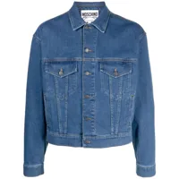 moschino veste en jean à logo brodé - bleu