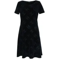 chanel pre-owned robe trapèze à logo cc imprimé (années 1990) - noir