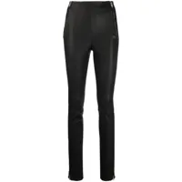 helmut lang pantalon zippé à taille haute - noir