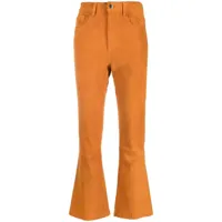 paula pantalon évasé en daim - orange