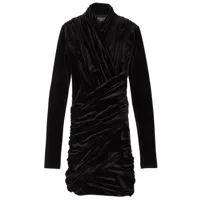 balenciaga robe courte en velours - noir
