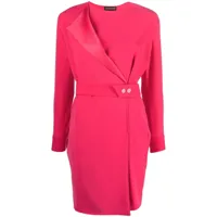 emporio armani robe courte à taille ceinturée - rose