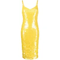 p.a.r.o.s.h. robe mi-longue à sequins - jaune