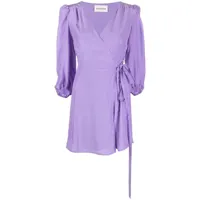 p.a.r.o.s.h. robe courte à taille nouée - violet
