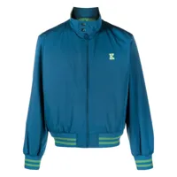 kenzo veste zippée à logo imprimé - bleu