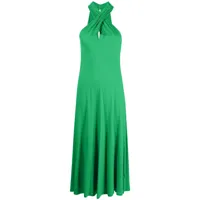 polo ralph lauren robe mi-longue évasée à dos-nu - vert