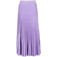 p.a.r.o.s.h. jupe mi-longue gonna à design plissé - violet