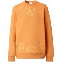 burberry sweat à logo brodé - orange