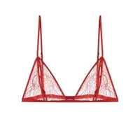 kiki de montparnasse soutien-gorge triangle à fleurs - rouge