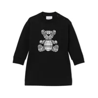 burberry kids robe-pull à motif thomas bear - noir