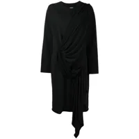mm6 maison margiela robe-pull à détail drapé - noir