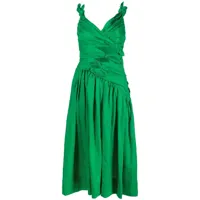 zimmermann robe mi-longue tiggy à design plissé - vert