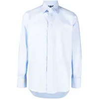 billionaire chemise en popeline de coton à logo brodé - bleu