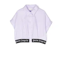 palm angels kids chemise à logo - violet