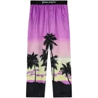 palm angels pantalon droit à imprimé coucher de soleil - violet