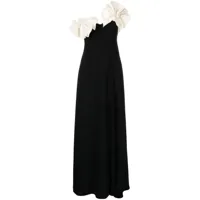 rachel gilbert robe longue à volants - noir