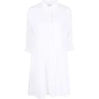 fabiana filippi robe-chemise en coton à volants superposés - blanc