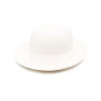 yohji yamamoto chapeau en laine à bord retroussé - blanc