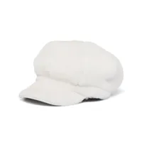 prada casquette newsboy en peau lainée - blanc