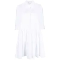 fabiana filippi robe-chemise en coton à volants superposés - blanc