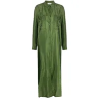 fabiana filippi robe-chemise satinée à coupe longue - vert