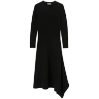 jil sander robe mi-longue à design asymétrique - noir
