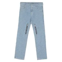 givenchy kids jean monogrammé à poches zippées - bleu