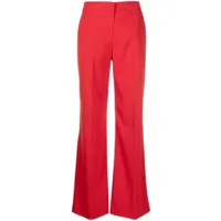 pinko pantalon de tailleur à coupe évasée - rouge