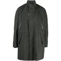 wooyoungmi manteau zippé à plaque logo - gris