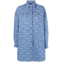 moschino robe-chemise à motif monogrammé - bleu