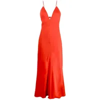 stella mccartney robe longue à col v - rouge