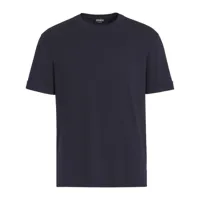 zegna t-shirt en laine à manches courtes - bleu