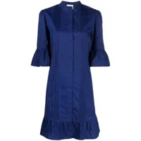 see by chloé robe-chemise city en coton - bleu